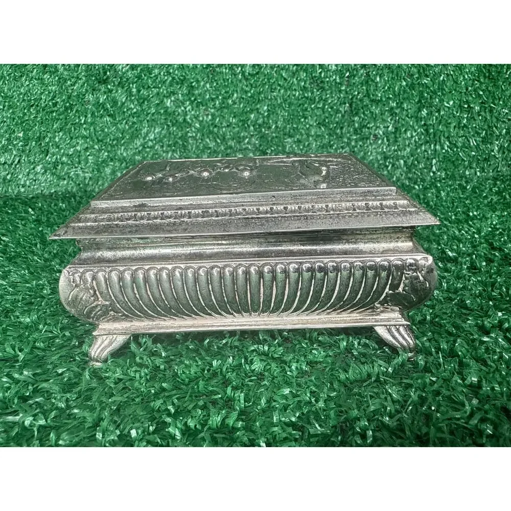 Vintage Silver French Jewelry Box Made in 1900s
